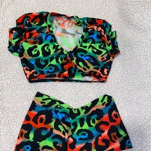 Party Animal-Print 2 pcs shorts